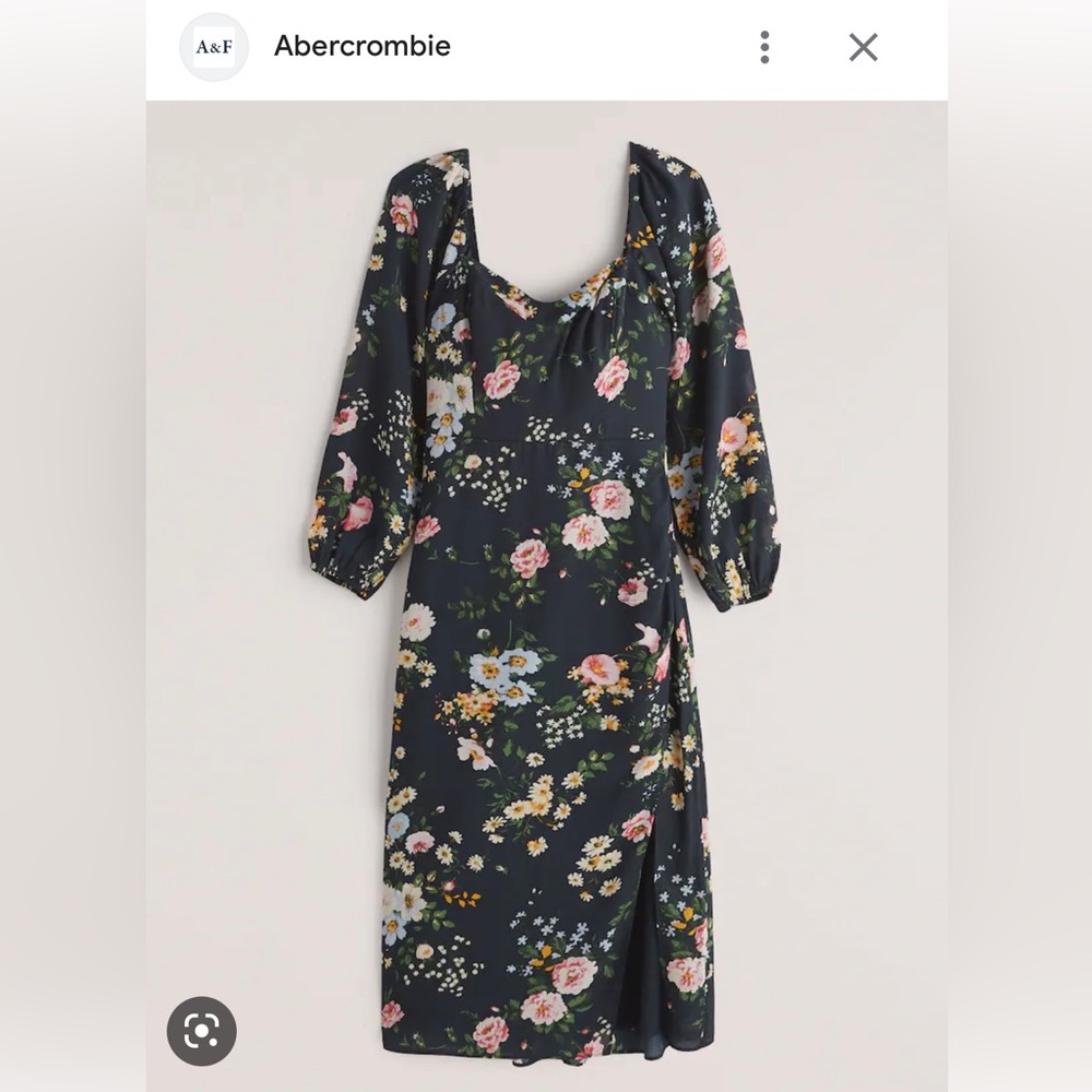 Abercrombie Long-Sleeve Draped Skirt Midi Dress